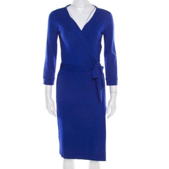 Diane Von Furstenberg Dresses & Skirts - Diane von Furstenberg New Julian Two Mini Cobalt Blue Wrap Dress Size 6 Iconic